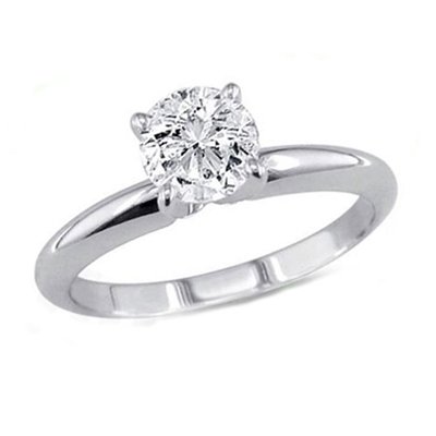 0.90 ct Round cut Diamond Solitaire Ring, G-H, I: 0.90 ct Round cut Diamond Solitaire Ring, G-H,I1-I2 **|**|** Diamond count: 1 ROUND CUT Diamond weight: 0.9ctw Diamond color: G-H Diamond clarity: I Metal: 14K White Gold Ring size: 6.5 Availability: 