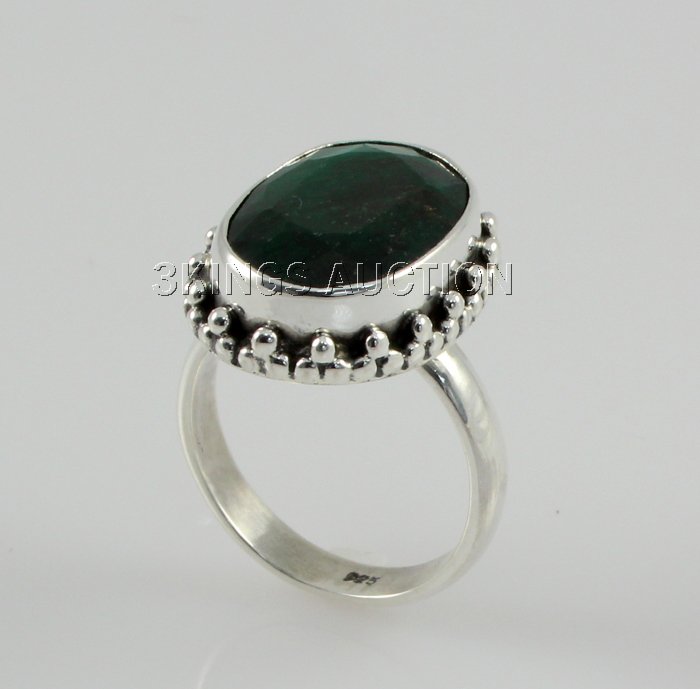 31.62ctw Sterling Silver OvalCut Emerald Beryl Ring: 31.62ctw Sterling Silver OvalCut Emerald Beryl Ring **|**|** Fine Sterling Silver Oval Ring with Natural Emerald Gemstone size: 16.07x11.50mm; color: Green; ring size: 5; Stone Family: Beryl ; MSRP: $
