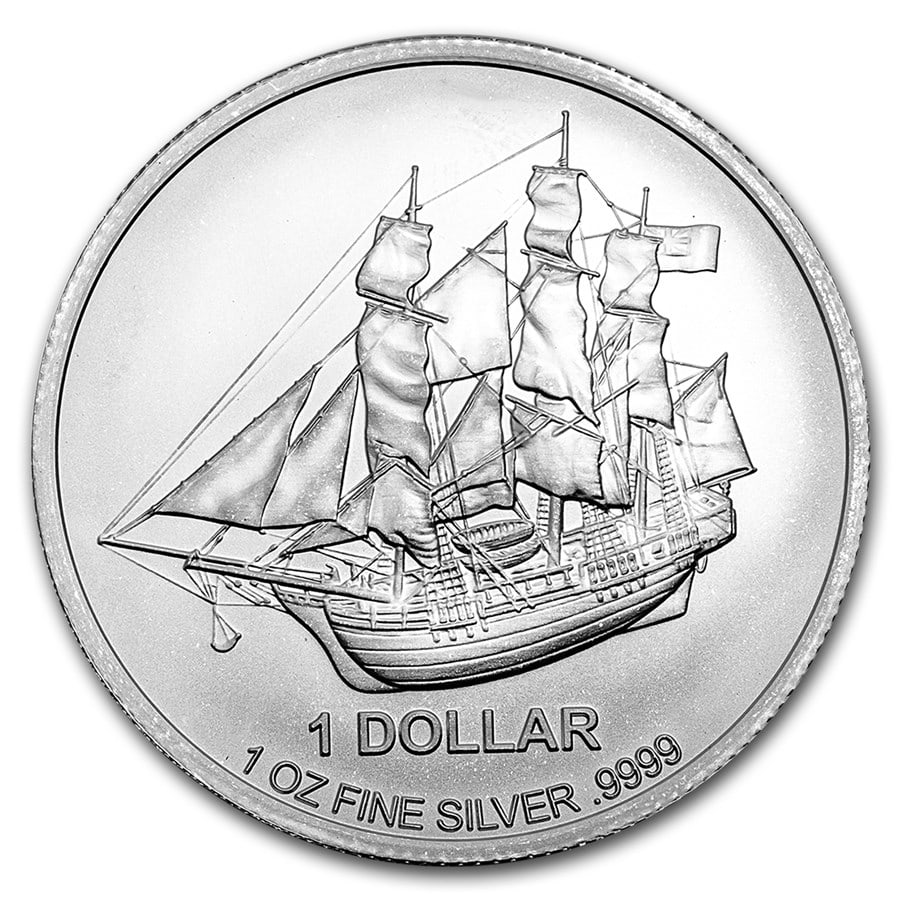 2017 Cook Islands 1 oz Silver Bounty Coin: 2017 Cook Islands 1 oz Silver Bounty Coin Product ID: 102620 Year: 2017 Grade: Brilliant Unc Grade Service: None Denomination: 1 Dollar Mint Mark: Not Shown Metal Content: 1 troy oz <