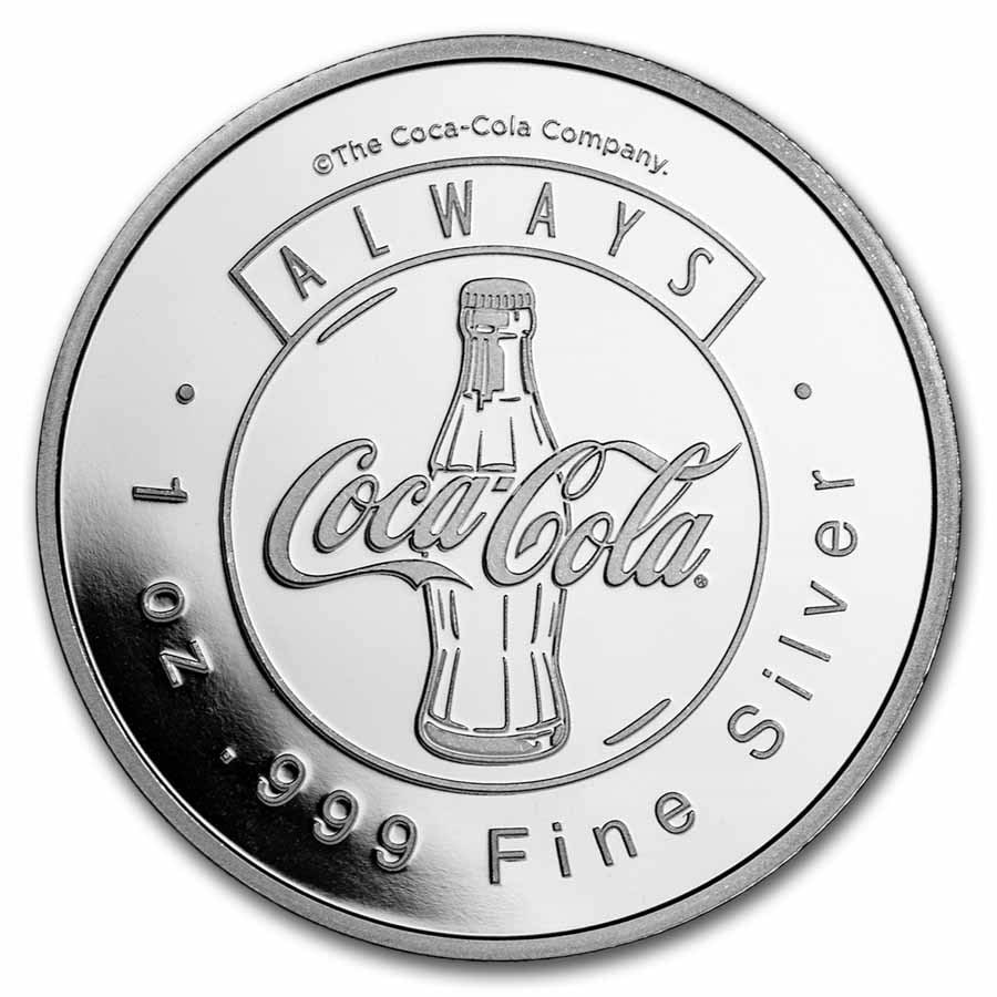 Coca-Cola 1 oz Silver Polar Bear Round: Coca-Cola 1 oz Silver Polar Bear Round Product ID: 278704 Grade: None Grade Service: None Mint Mark: N/A - Not Available Metal Content: 1 troy oz Purity: .999 Thickness: 2.8 mm D