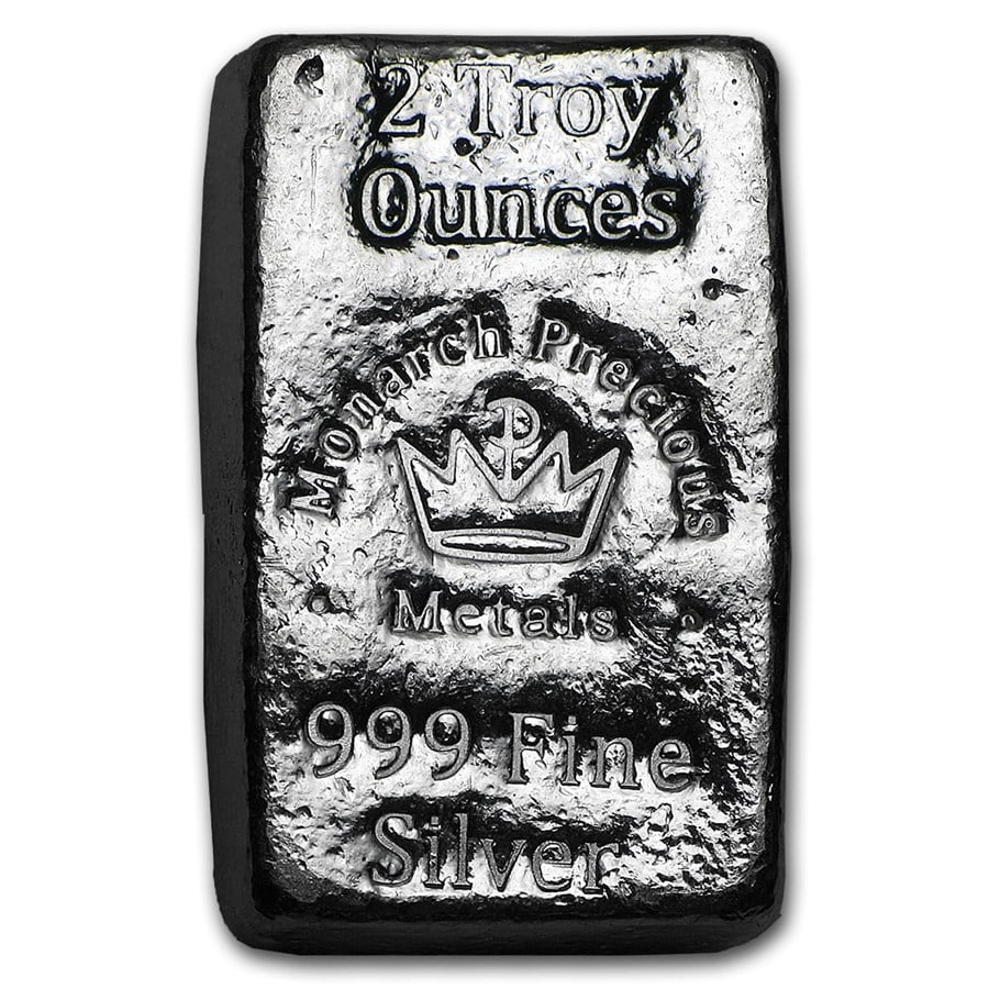 2 oz Hand Poured Silver Bar - MPM: 2 oz Hand Poured Silver Bar - MPM Product ID: 103123 Year: N/A Grade: None Grade Service: None Denomination: 2 oz Mint Mark: N/A - Not Available Metal Content: 2 troy oz Purity: