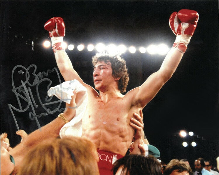 Ray "Boom Boom" Mancini signed Boxing 8x10 Photo (Arms up celebration): Ray "Boom Boom" Mancini signed Boxing 8x10 Photo (Arms up celebration) Ray "Boom Boom" Mancini signed Boxing 8x10 Photo (Arms up celebration) SKU: RBJ7263257690200