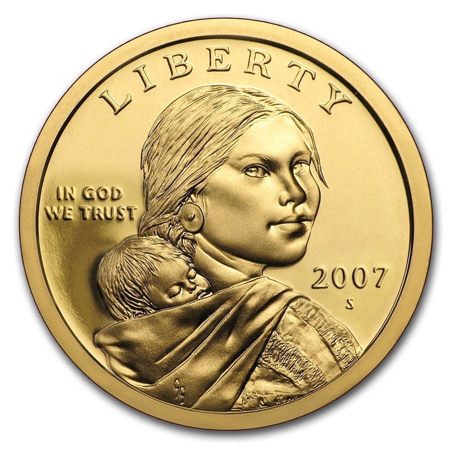 2007-S Sacagawea Dollar Gem Proof: 2007-S Sacagawea Dollar Gem Proof Product ID: 27231 Year: 2007 Grade: Proof Grade Service: None Denomination: $1.00 Mint Mark: S - San Francisco Metal Content: 0 troy oz Purity: