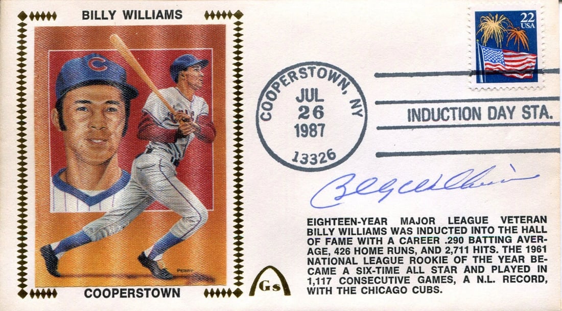 Billy Williams Autographed First Day Cover: Billy Williams Autographed First Day Cover Billy Williams Autographed First Day Cover RBJ no: 7251260964952