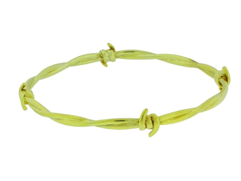 Stephen Webster 925 Sterling Silver & Gold Plated Forget Me Knot Barb Wire Bangle Bracelet: Stephen Webster 925 Sterling Silver & Gold Plated Forget Me Knot Barb Wire Bangle Bracelet Stephen Webster 925 Sterling Silver & Gold Plated Forget Me Knot Barb Wire Bangle Bracelet Features: Brand: S