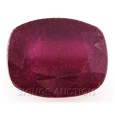 4.00ctw African Ruby Loose Gemstone: 4.00ctw African Ruby Loose Gemstone **|**|** 10.00x8.00mm Red Ruby Leaded African Loose Gemstone Emerald Cushion, Lot of 1 ; MSRP: $700