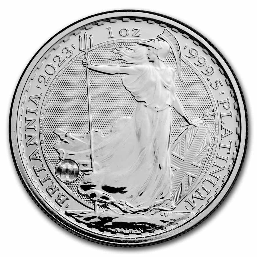 2023 Great Britain 1 oz Platinum Britannia BU (King Charles III): 2023 Great Britain 1 oz Platinum Britannia BU (King Charles III) Product ID: 274873 Year: 2023 Grade: Brilliant Unc Grade Service: None Denomination: 100 Pounds Mint Mark: Not Shown Metal