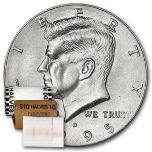 1995-D Kennedy Half Dollar 20-Coin Roll BU: 1995-D Kennedy Half Dollar 20-Coin Roll BU SKU no: RBJ 31336 Year: 1995 Grade: Brilliant Unc Grade Service: None Denomination: 50 Cents Mint Mark: D - Denver Metal Content: 0 troy oz