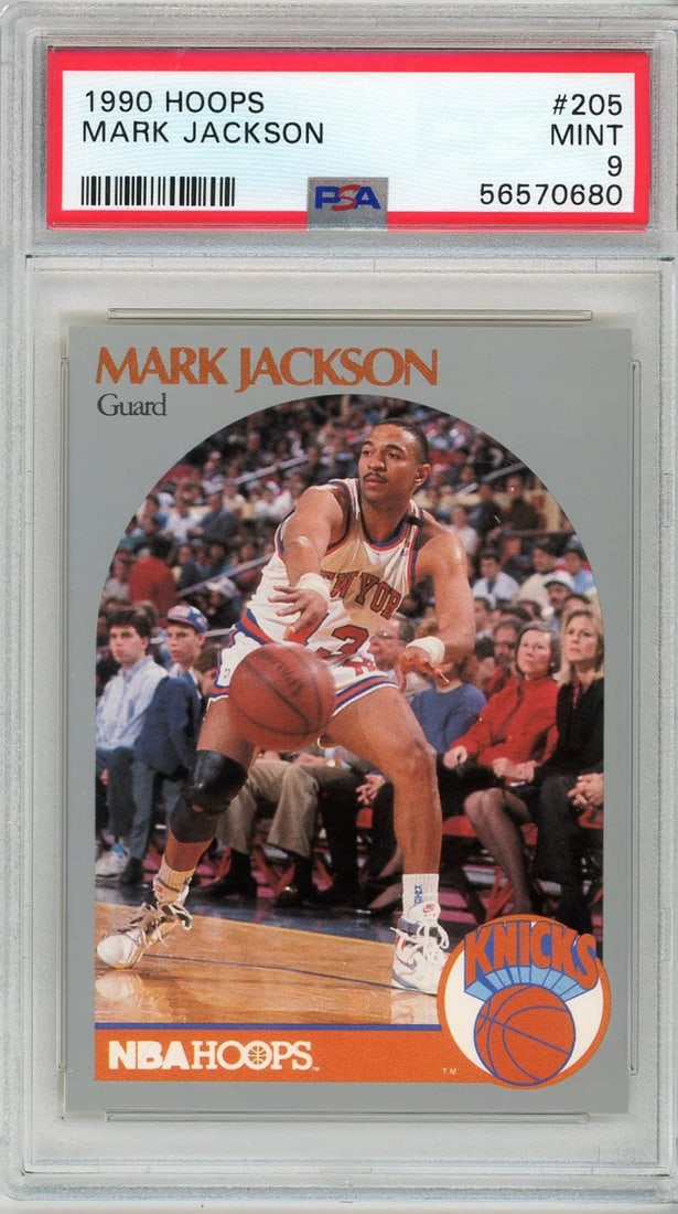 graded 1990 hoops mark jackson #205 basketball card PSA 9 mint: graded 1990 hoops mark jackson #205 basketball card PSA 9 mint Graded 1990 Hoops Mark Jackson #205 Basketball Card PSA 9 Mint SKU no: RBJ7563013455960