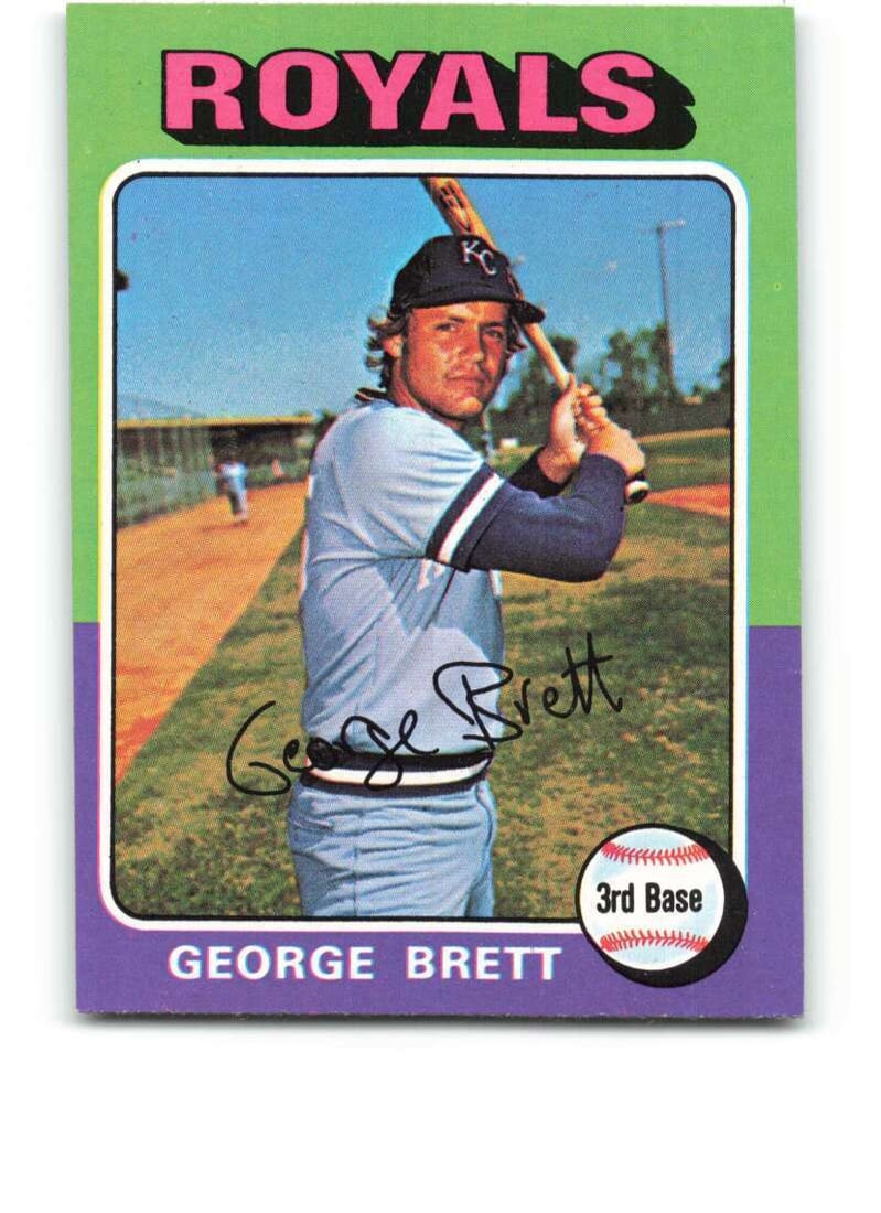 1975 topps mini #228 george brett: 1975 topps mini #228 george brett 1975 Topps Mini #228 George Brett NM+ RC Rookie Royals ID:338926 SKU no: 7424026869848