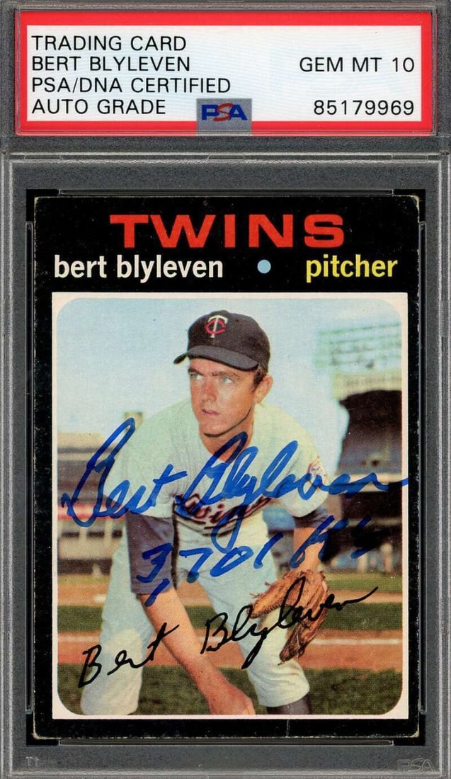 bert blyleven GEM mint 10 PSA: bert blyleven GEM mint 10 PSA Bert Blyleven Gem Mint 10 PSA DNA Signed 1971 Topps Rookie Autographed SKU no: 7586370027608