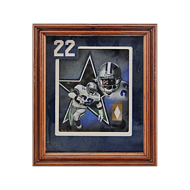 emmit smith dallas cowboys game used: emmit smith dallas cowboys game used Emmit Smith Dallas Cowboys Game Used White Jersey Patch Plaque LE 362/2000 SKU no: 7581280305240