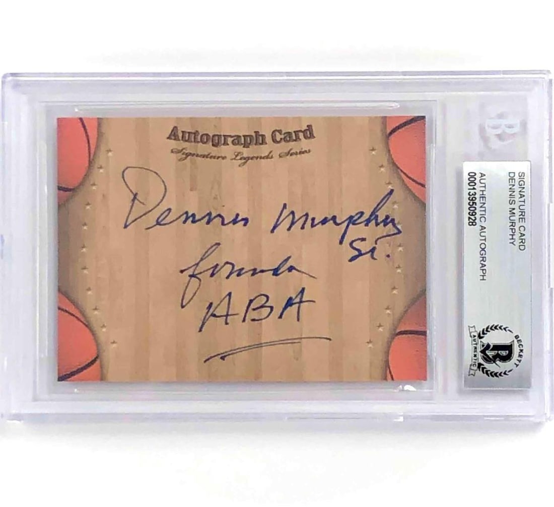 Dennis Murphy "Founder ABA" autograph signed: Dennis Murphy "Founder ABA" autograph signed Dennis Murphy "Founder ABA" autograph signed Basketball Card BAS BGS Auto SKU no: 7241737076824