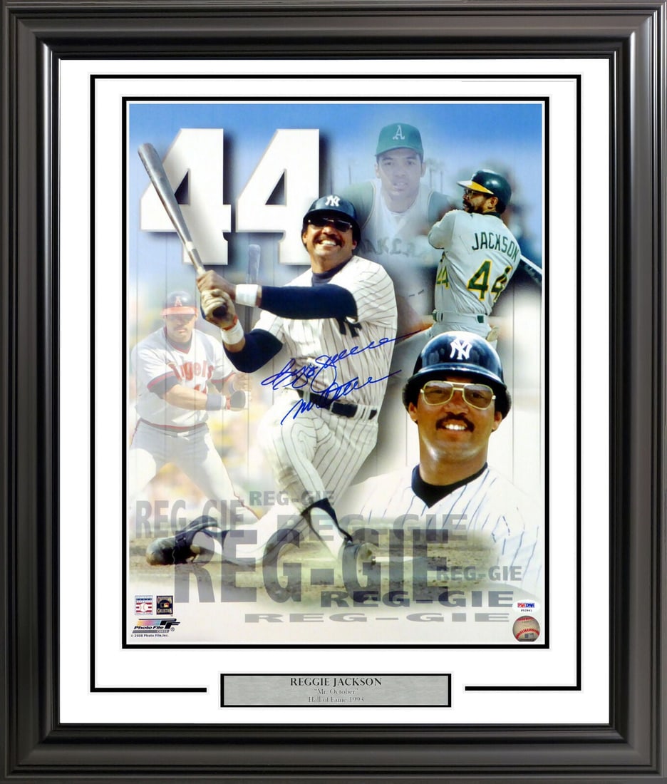REGGIE JACKSON AUTOGRAPHED FRAMED 16X20 PHOTO: REGGIE JACKSON AUTOGRAPHED FRAMED 16X20 PHOTO REGGIE JACKSON AUTOGRAPHED FRAMED 16X20 PHOTO YANKEES MR. OCTOBER PSA/DNA 200371 SKU no: 7264748929112
