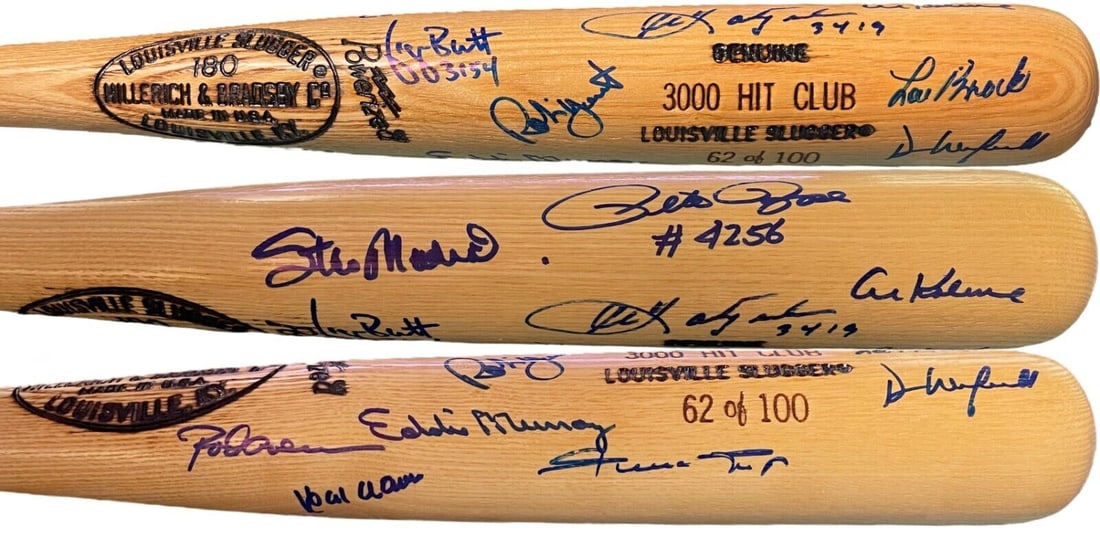 3000 Hit Club Signed H&B Baseball: 3000 Hit Club Signed H&B Baseball 3000 Hit Club Signed H&B Baseball Bat: 12-sigs: Hank Aaron, Willie Mays- JSA LOA SKU no: 7370365927512