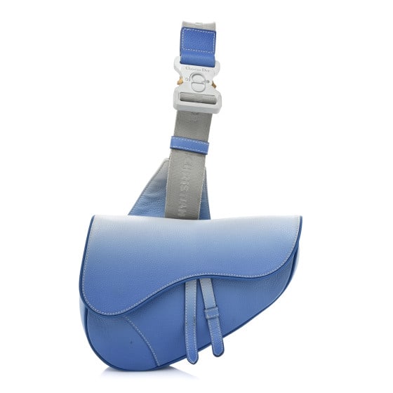 Christian Dior X DANIEL ARSHAM Grained Calfskin Gradient Saddle Bag Blue: Christian Dior X DANIEL ARSHAM Grained Calfskin Gradient Saddle Bag Blue SKU no: RBJ1400459 Brand: CHRISTIAN DIOR Condition: Very Good Condition Details: Exterior: Edge wear, glue residue, Handle: Edg