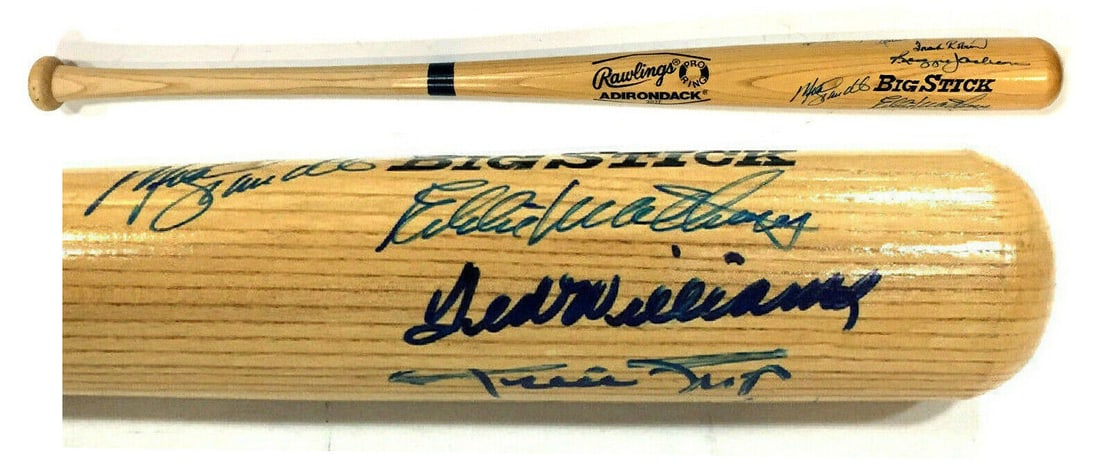 500 HR Clubs Signed 10 Auto: 500 HR Clubs Signed 10 Auto 500 HR Clubs Signed 10 Auto Bat Ted Williams Willie Mays Hank Aaron MINT PSA LOA SKU no: 7260422570072