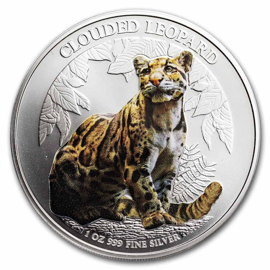 2023 Cambodia 1 oz Colorized Silver: Details: 2023 Cambodia 1 oz Colorized Silver Wildlife - Clouded Leopard SKU no: RBJ262351 Year: 2023 Grade: Brilliant Unc Grade Service: None Denomination: 3,000 Riels Mint Mark: Not Shown