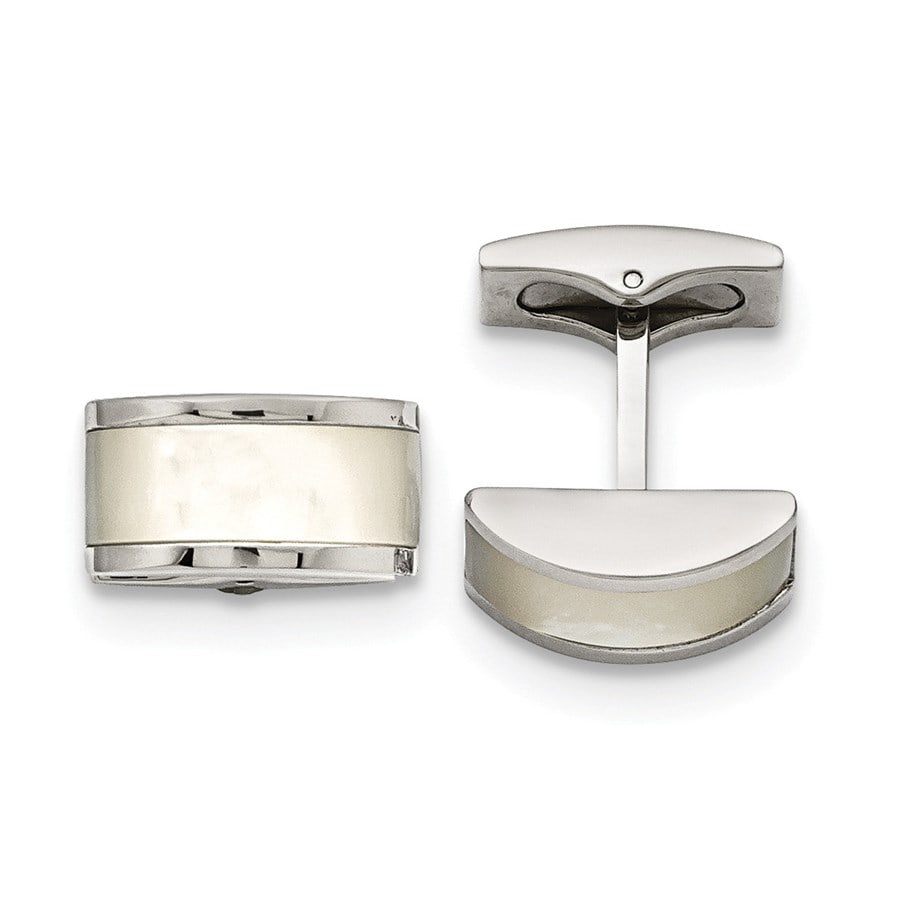 Stainless Steel Polished Cats Eye Cuff: Details: Stainless Steel Polished Cats Eye Cuff Links SKU no: RBJ183397 Metal: Stainless Steel Finish: Polished Length Of Item: 19 mm