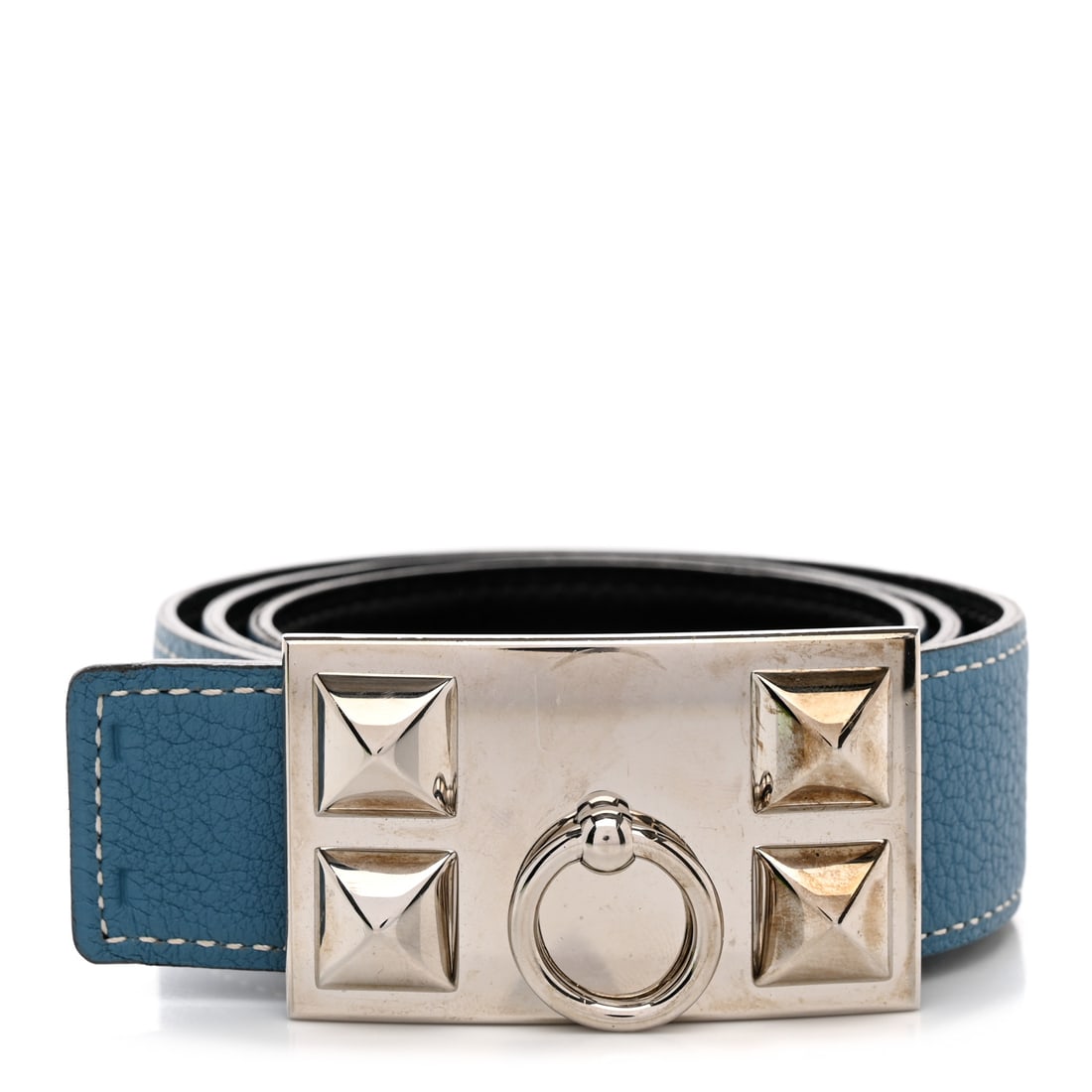 Hermes Box Togo Collier De: Hermes Box Togo Collier De Chien CDC Belt 95 38 Blue Jean SKU no: RBJ1266681 Brand: HERMES Condition: Very Good Condition Details: Exterior: Creases, sizing marks, Hardware: Scratch(es), tarnished Yea