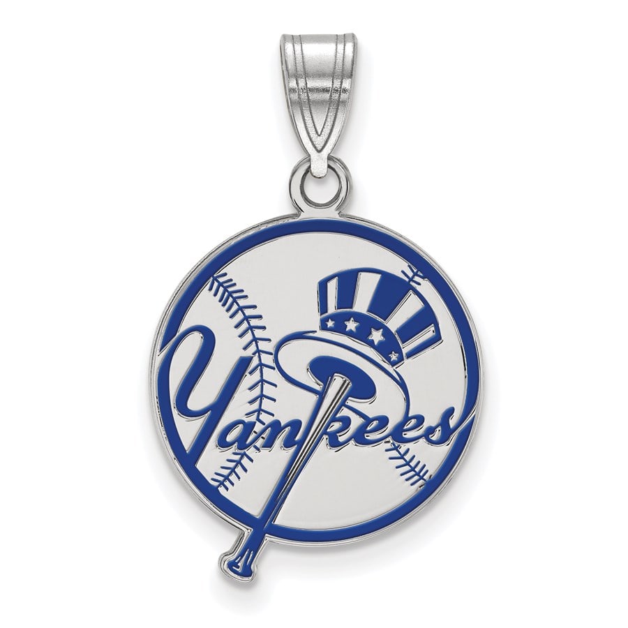 Sterling Silver MLB New York Yankees: Details: Sterling Silver MLB New York Yankees Med Disc Pendant SKU no: RBJ164798 Metal: Sterling Silver Purity: .925 Length Of Item: 25 mm Charm Element Length: 19 mm Charm Element Width: 15 mm