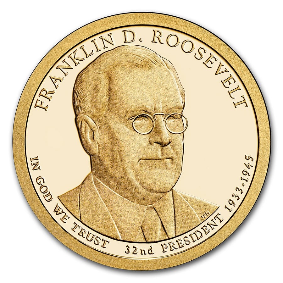 2014-S Franklin Roosevelt Presidential Dollar Proof: 2014-S Franklin Roosevelt Presidential Dollar Proof SKU no: RBJ212029 Year: 2014 Grade: Proof Grade Service: None Denomination: $1.00 Mint Mark: S - San Francisco Metal Content: 0 troy oz