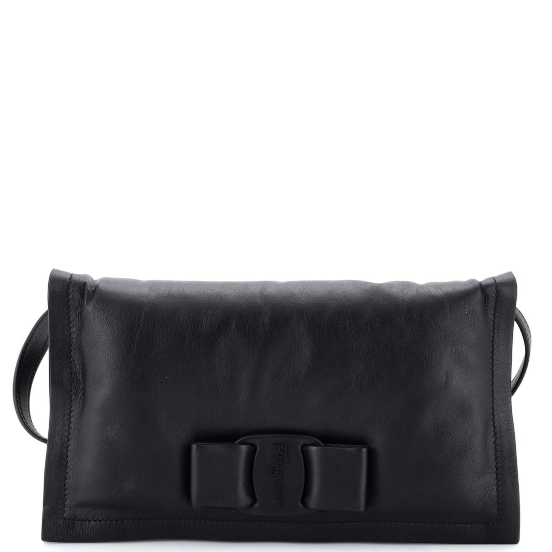 Salvatore Ferragamo Viva Bow Flap: Salvatore Ferragamo Viva Bow Flap Bag Leather Mini Exterior Color: Black Interior Color: Black Exterior Material: Leather Interior Material: Leather Hardware Color: Black, Matte Accessories: No Ac