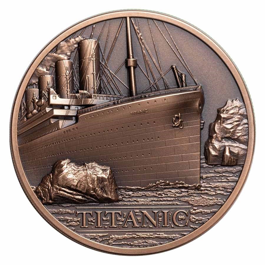 2022 Cook Islands 50 gram: 2022 Cook Islands 50 gram Copper Antique Titanic SKU no: RBJ249765 Year: 2022 Grade: Uncirculated Grade Service: None Denomination: 1 Dollar Mint Mark: Not Shown Metal Content: 1.608 AVDP