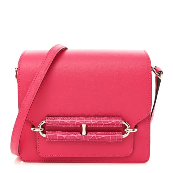 Hermes Evercolor Matte Alligator Mini: Hermes Evercolor Matte Alligator Mini Touch Sac Roulis Rose Mexico SKU no: RBJ1364214 Brand: HERMES Condition: Excellent Condition Details: Exterior: Creases, Interior: Imprints, Hardware: Faint scrat