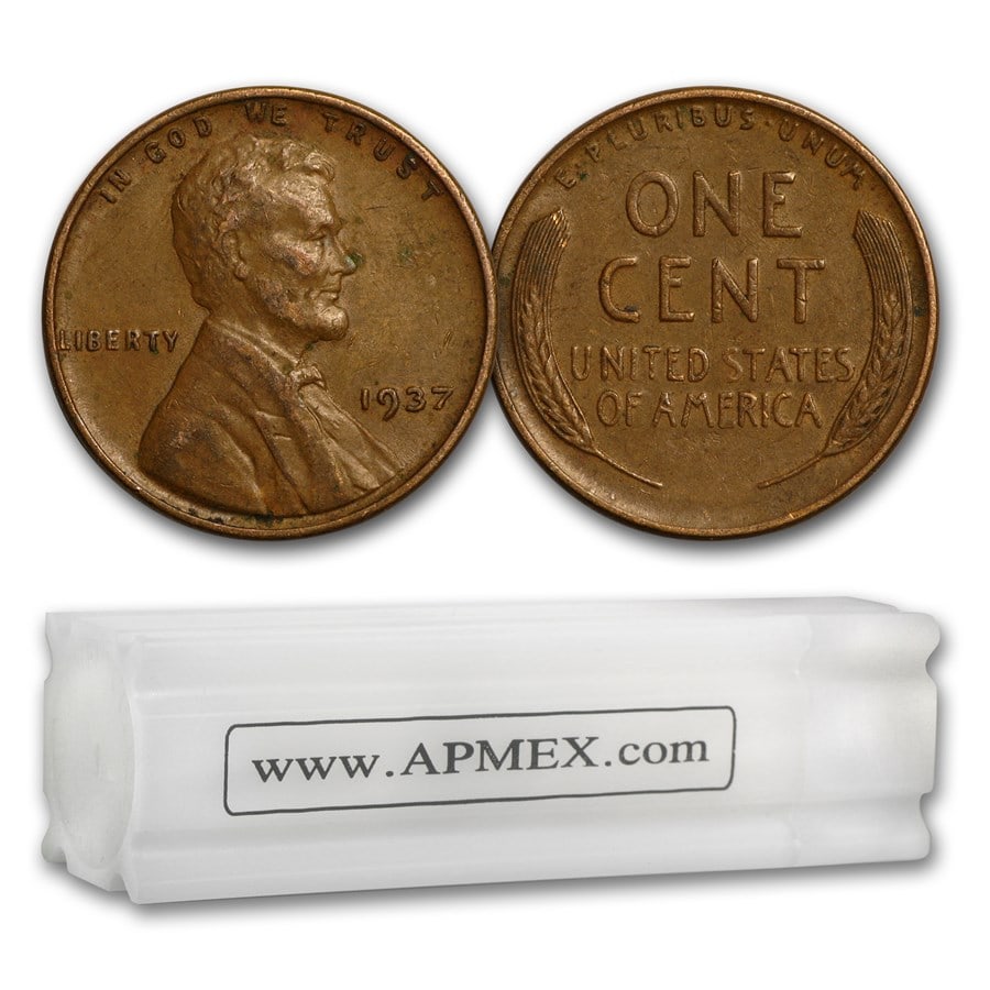 1930-1939 Wheat Cent 50-Coin Roll: 1930-1939 Wheat Cent 50-Coin Roll Avg Circ SKU n: RBJ150366 Year: Varies Grade: Average Circulated Grade Service: None Denomination: $0.01 Mint Mark: Varies Metal Content: 0 troy oz <