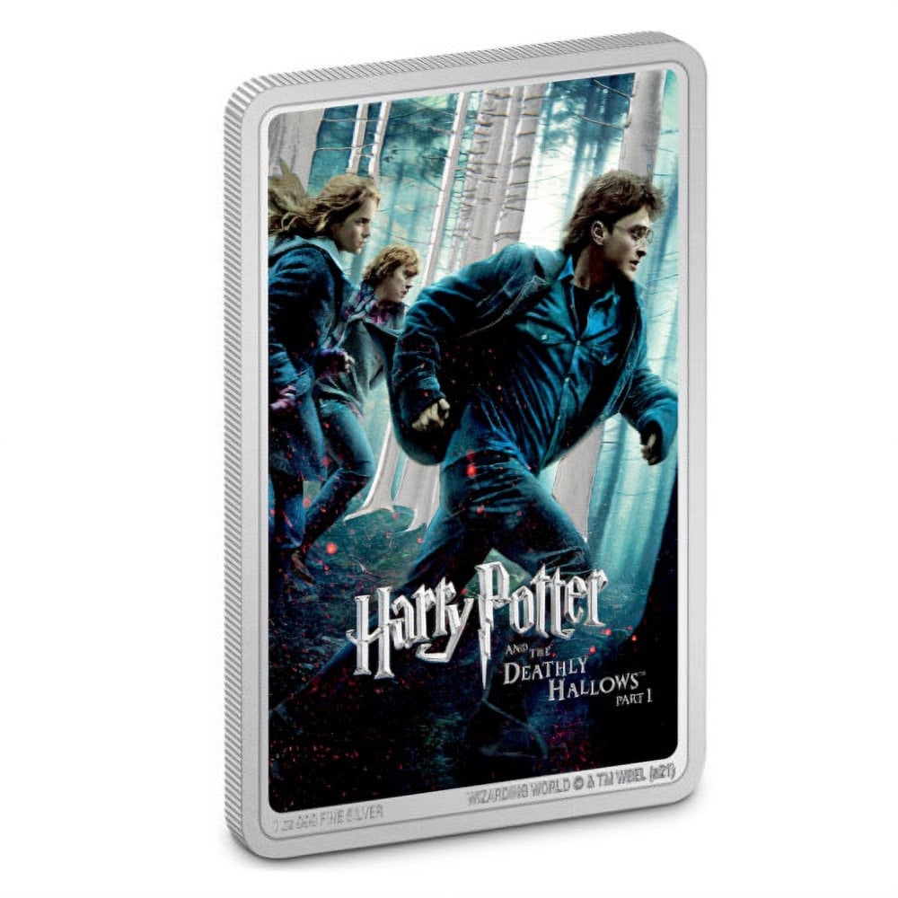 2021 1 oz Niue Silver: 2021 1 oz Niue Silver Harry Potter and the Deathly Hallows Movie Poster Coin SKU no: 4233851 Year: 2021 Mint Mark: Not Shown Purity: .999 Manufacturer: New Zealand Mint Condition: Proof F
