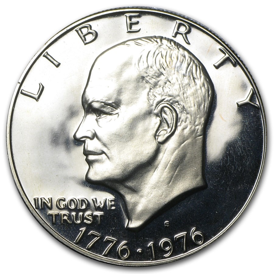 1976-S Clad Eisenhower Dollar Gem: 1976-S Clad Eisenhower Dollar Gem Proof (Type-1) SKU n: RBJ4991 Year: 1976 Grade: Proof Grade Service: None Denomination: $1.00 Mint Mark: S - San Francisco Metal Content: 0 troy oz <