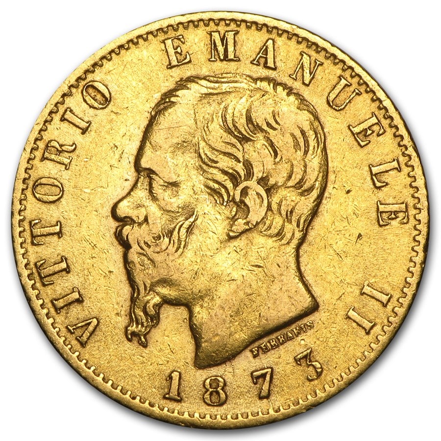 1861-1878 Italy Gold 20 Lire: 1861-1878 Italy Gold 20 Lire Vittorio Emanuele II Avg Circ SKU n: RBJ44345 Year: Random Grade: Average Circulated Grade Service: None Denomination: 20 Lire Mint Mark: Not Shown Metal Cont