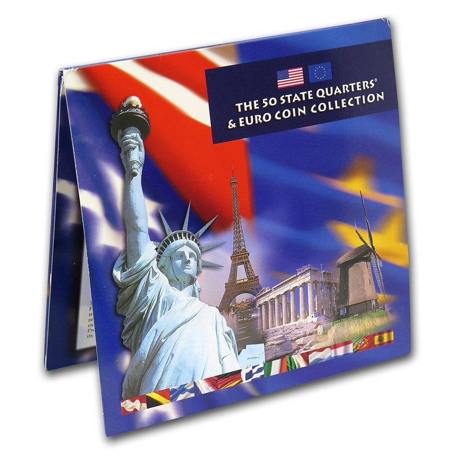 The 50 State Quarters &: The 50 State Quarters & Euro Coin Collection SKU n: RBJ46486 Year: Varies Grade: Brilliant Unc Grade Service: None Denomination: 25 Cents Mint Mark: Varies Metal Content: 0 troy oz