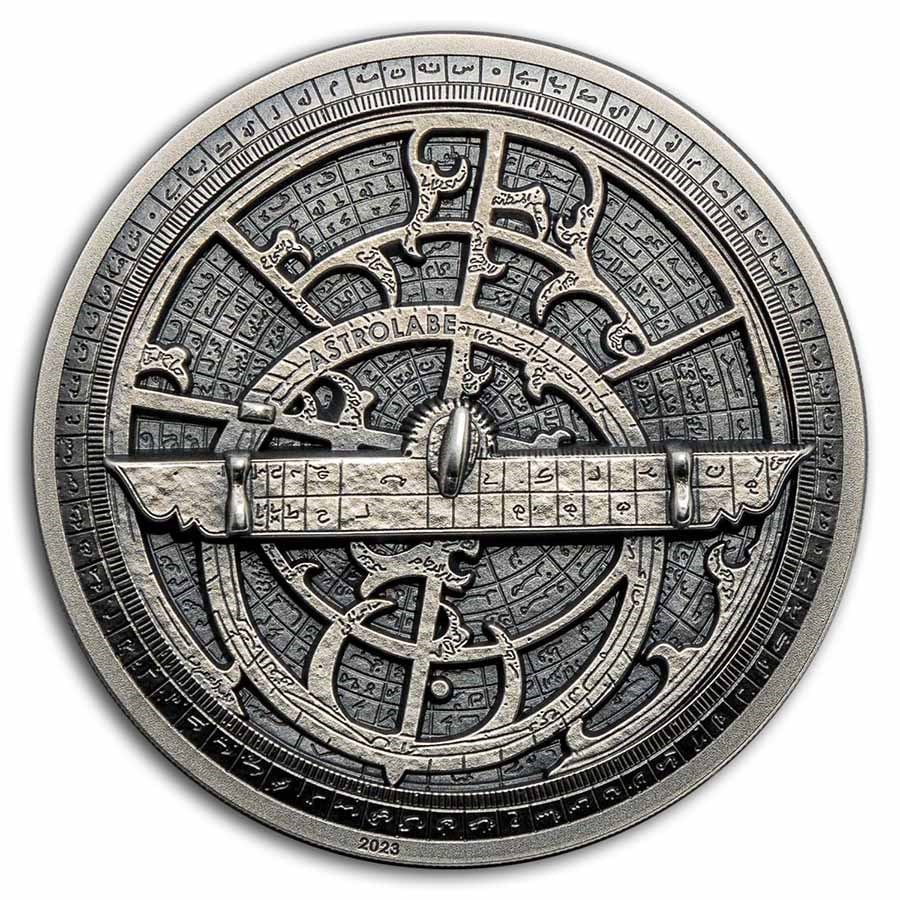 2023 Cook Islands 2 oz: 2023 Cook Islands 2 oz Silver Historic Instruments; Astrolabe SKU n: RBJ268863 Year: 2023 Grade: Uncirculated Grade Service: None Denomination: 10 Dollars Mint Mark: Not Shown Metal Conte