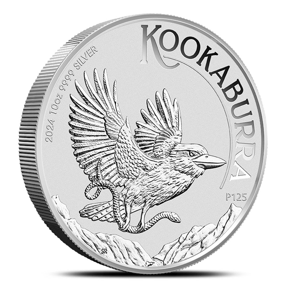 2024 10 oz Australian Silver: 2024 10 oz Australian Silver Kookaburra Coin (BU) SKU no: 5519111 Year: 2024 Mint Mark: P - Perth Mint Purity: .9999 Manufacturer: Perth Mint Thickness: 8.7 mm Diameter: 75.5 mm