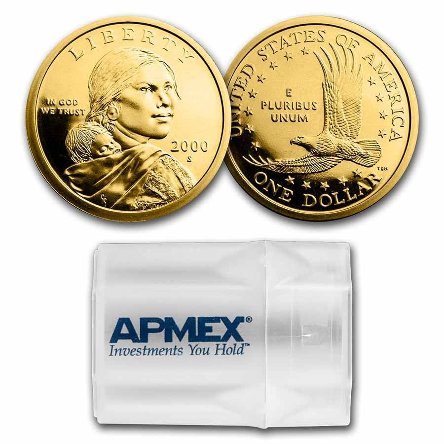 2000-S Sacagawea Dollar 20-Coin Roll: 2000-S Sacagawea Dollar 20-Coin Roll Proof SKU no: RBJ38475 Year: 2000 Grade: Proof Grade Service: None Denomination: $1.00 Mint Mark: S - San Francisco Metal Content: 0 troy oz