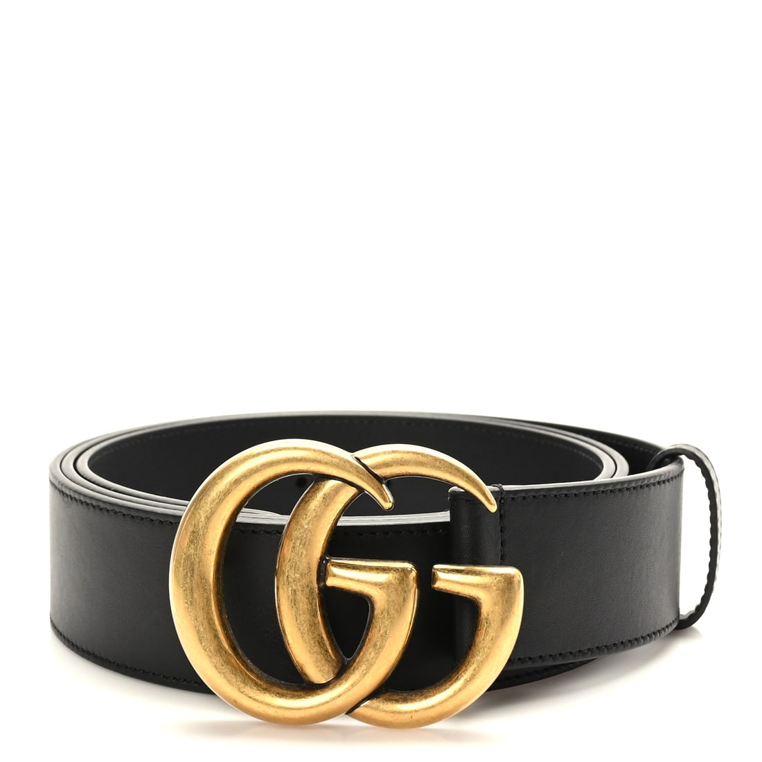 Calfskin Double G 40mm Belt: Gucci Calfskin Double G 40mm Belt 120 48 Black Brand: GUCCI Condition: Excellent Condition Details: Exterior: Faint scuffs, Hardware: Faint scratch(es), Dust bag, Box Length: 56 in SKU no: RBJ1451323