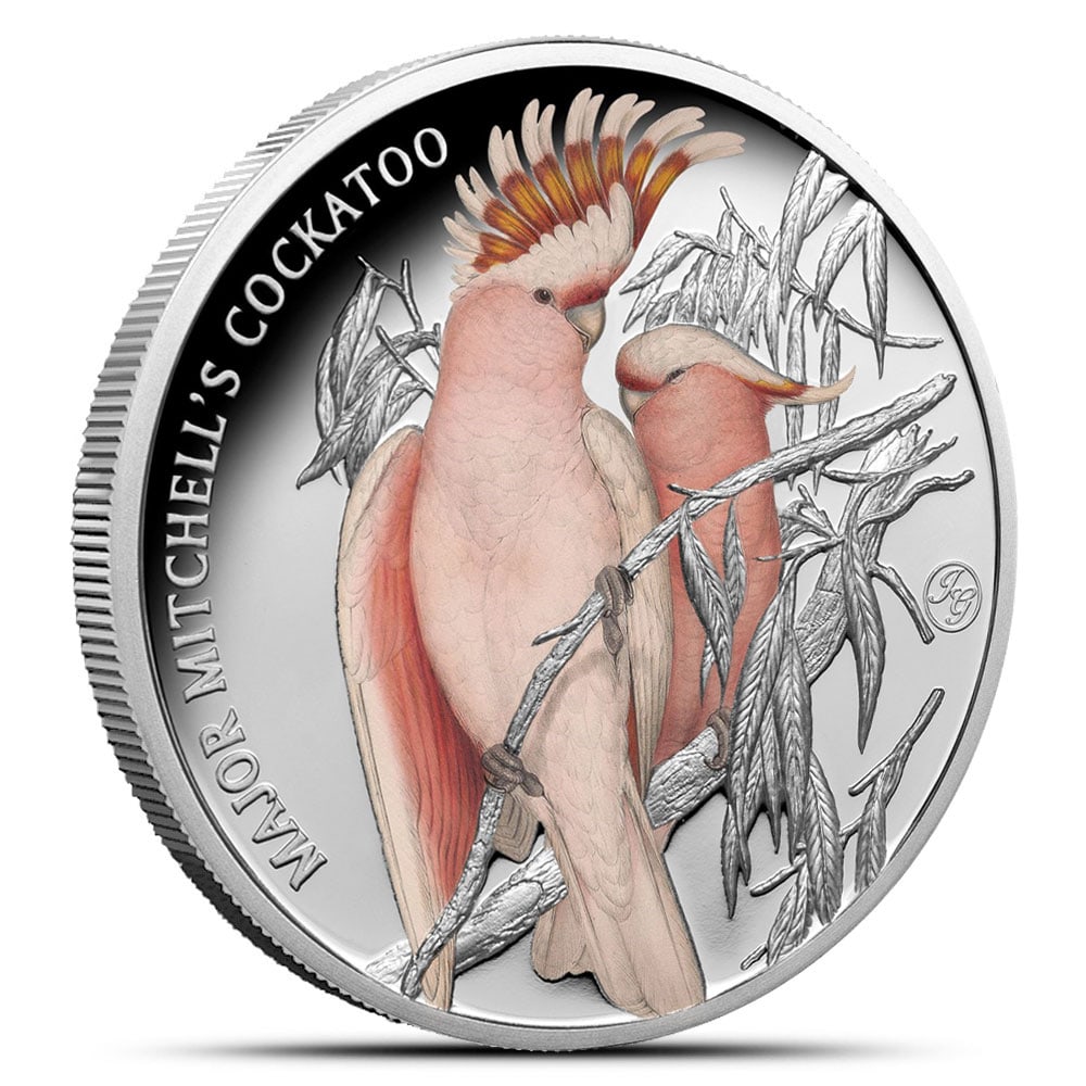 2023 1 oz Proof Niue: 2023 1 oz Proof Niue Silver Major Mitchell?s Cockatoo Coin (Box + CoA) SKU no: RBJ5433830 Year: 2023 Mint Mark: Not Shown Purity: .999 Diameter: 40 mm Condition: Proof Face Value: $1 NZD