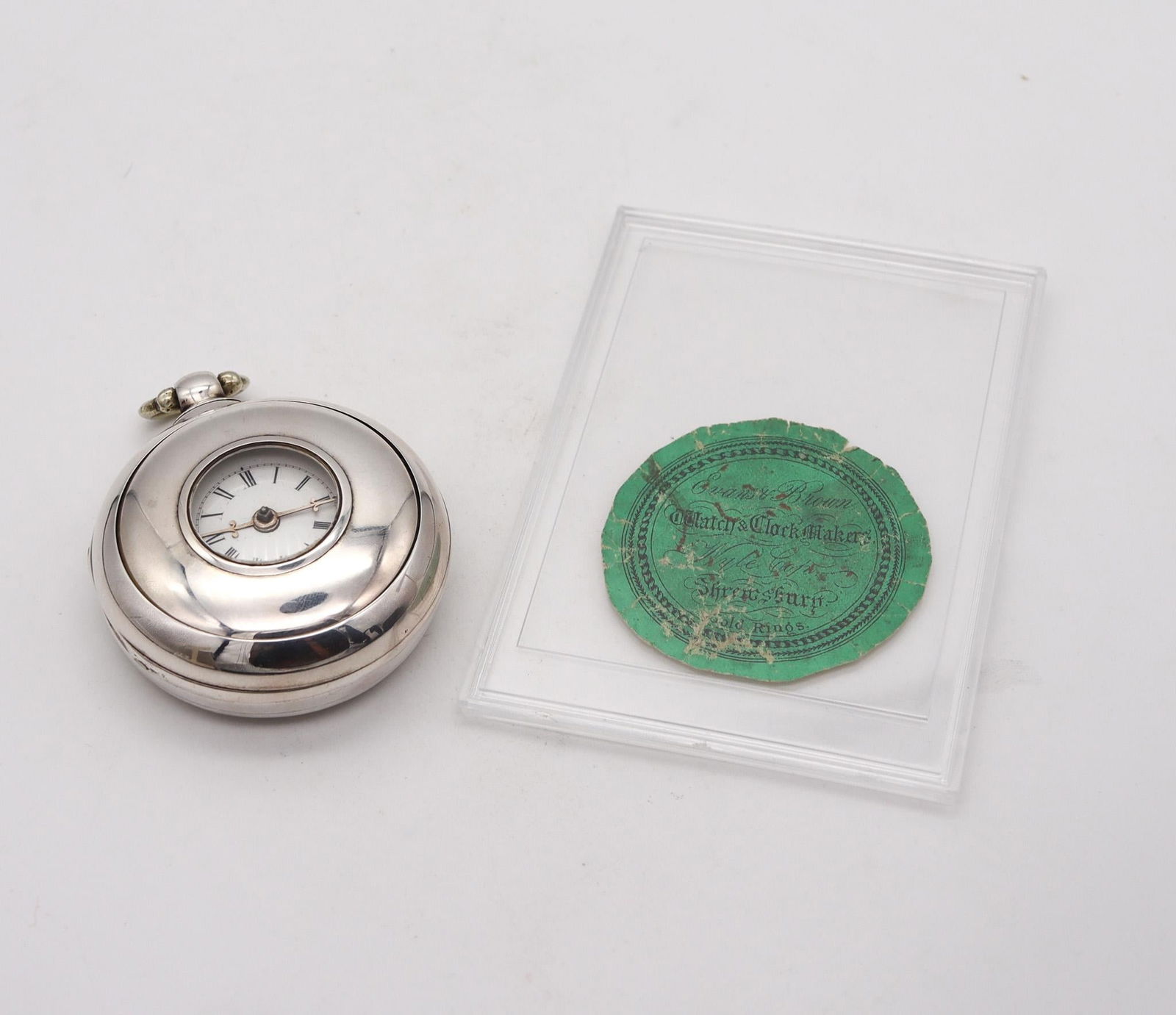 Evans Shrewsbury 1763-1856 Sterling Pair: Evans Shrewsbury 1763-1856 Sterling Pair Cases Fusee Demi Hunter Pocket Watch Brand: Evans Shrewsbury Case Material: Silver, Sterling Silver Weight: 157.55 g Case Shape: Round Movement: Manual Wind <b