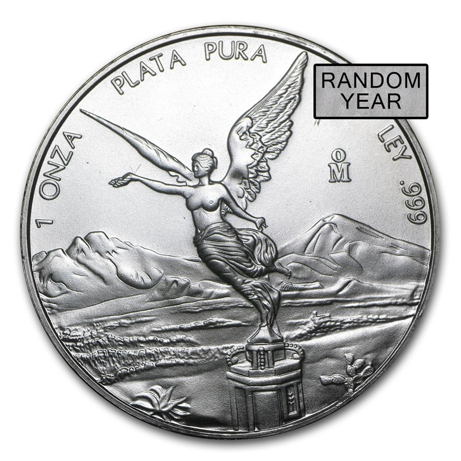 Mexico 1 oz Silver Libertad: Mexico 1 oz Silver Libertad BU (Random Year) SKU no: RBJ1114 Year: Random Grade: Brilliant Unc Grade Service: None Denomination: 1 Onza Mint Mark: Mo - Mexico City Metal Content: 1 troy o