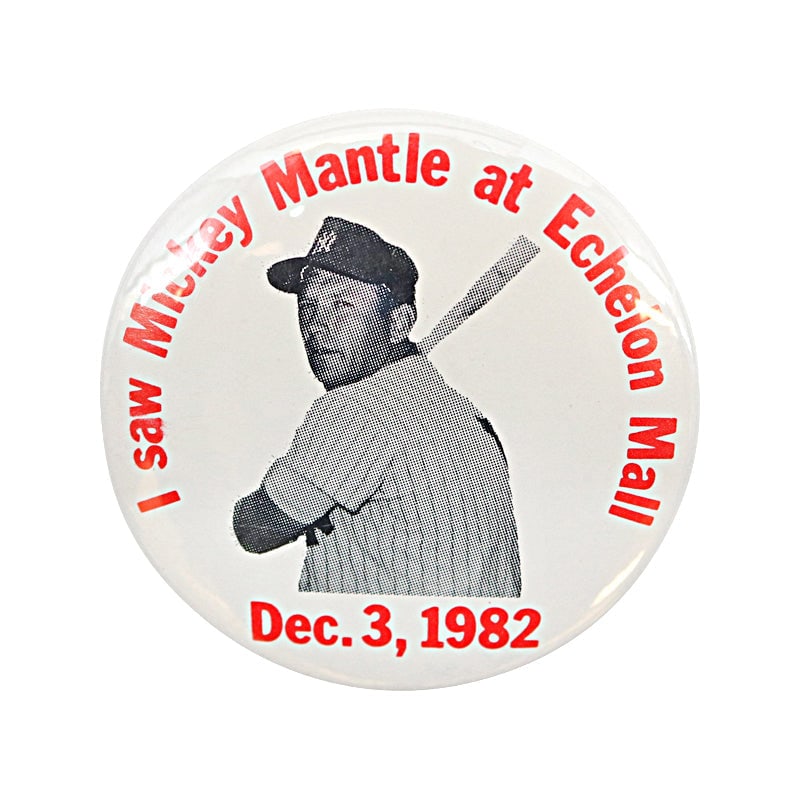 mickey mantle new york yankees vintage pin (december 3rd, 1982): mickey mantle new york yankees