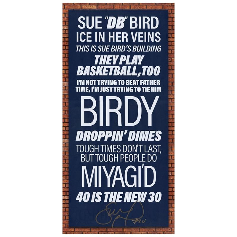 Sue Bird Autographed Subway Sign in Gold 10x20 Photo: Sue Bird Autographed Subway Sign