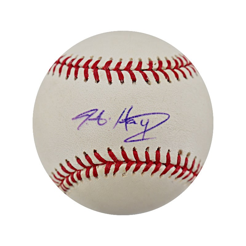 j.a. happ autographed bud selig OML baseball (tri-star): j.a. happ autographed bud selig