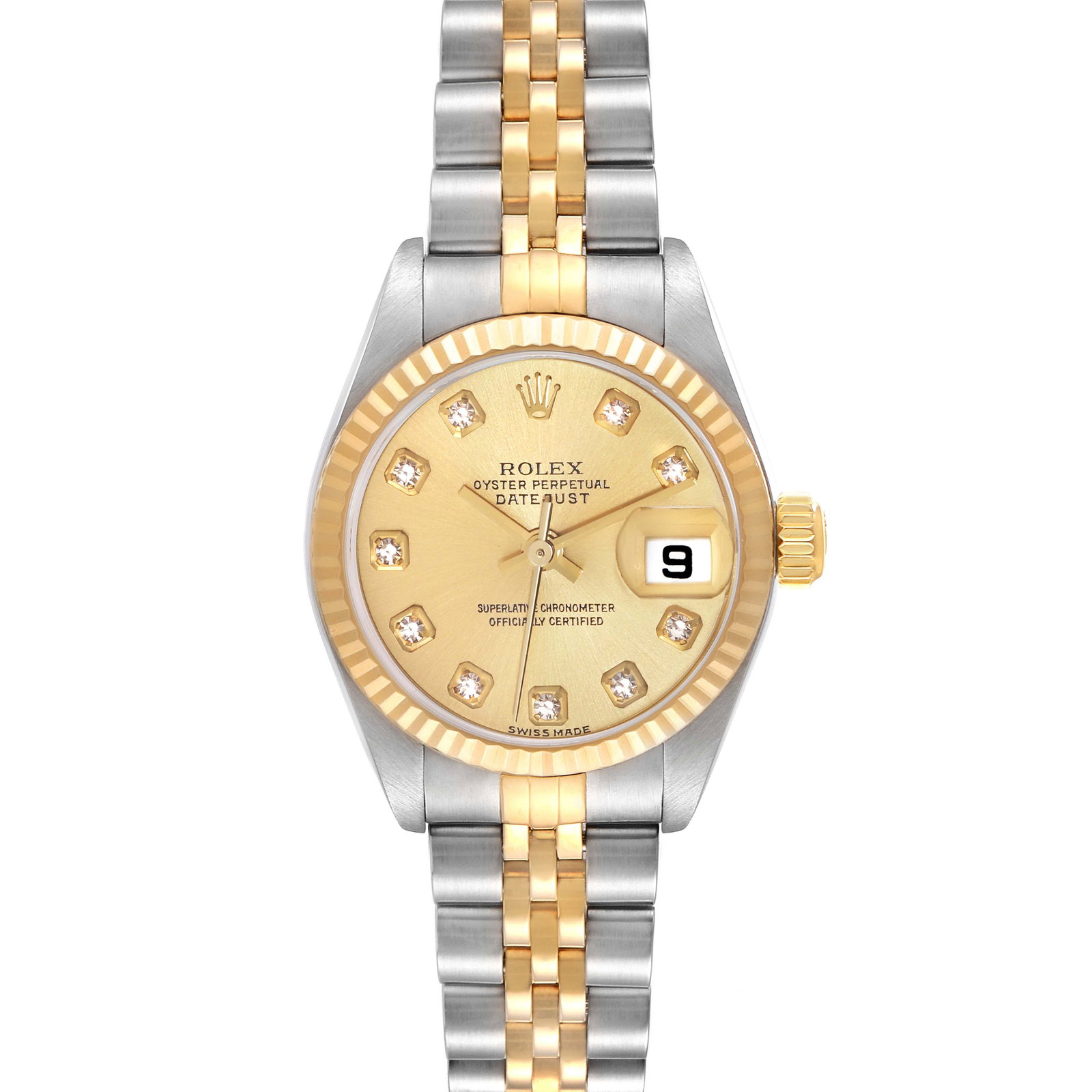Rolex Datejust Steel Yellow Gold: Rolex Datejust Steel Yellow Gold Champagne Diamond Dial Watch 79173 SKU no: RBJ63945 Brand: Rolex Model Name: Rolex Datejust Steel Yellow Gold Champagne Diamond Dial Watch 79173 Model Number: 79173 Ye