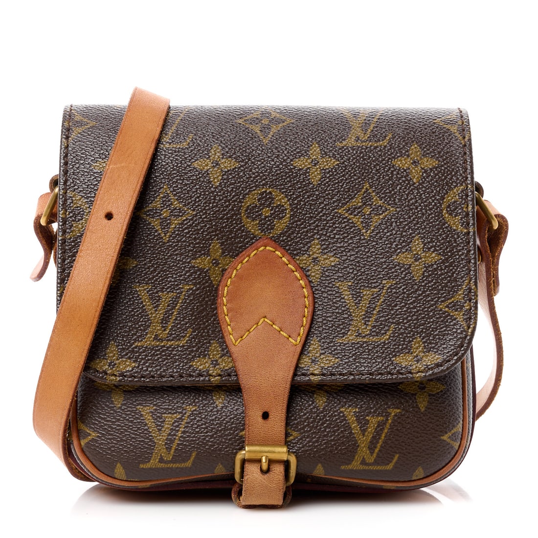 Louis Vuitton LOUIS VUITTON Monogram: Louis Vuitton LOUIS VUITTON Monogram Cartouchiere 17 Brand: LOUIS VUITTON Condition: Shows Wear Condition Details: Exterior: Creases, scuffs, patina of vachetta, surface wear, Handle: Surface wear, pa