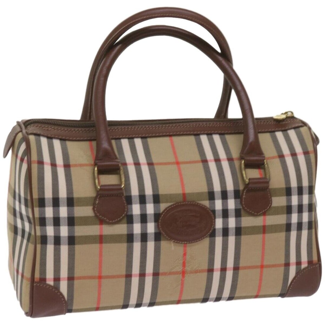 Burberrys Nova Check Boston Bag Canvas: Burberrys Nova Check Boston Bag Canvas Beige Auth ep3638 Condition: Pre-owned Outside Surface?lose shape , slight rubbing / Leather?rubbing / Handle?slight rubbing / Metal fittings?scratches , slight