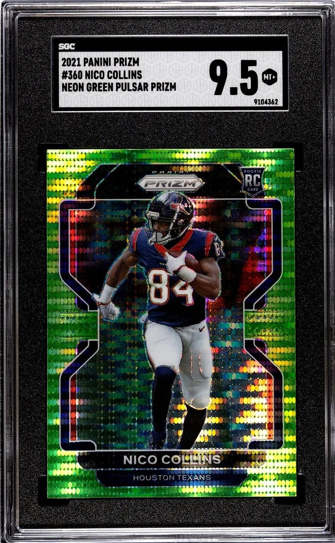 nico collins 2021 panini neon green: nico collins 2021 panini neon green pulsar prizm rookie card- SGC graded 9.5 mt+ Nico Collins 2021 Panini Neon Green Pulsar Prizm Rookie Card- SGC Graded 9.5 MT+ SKU no: RBJ7873463812184