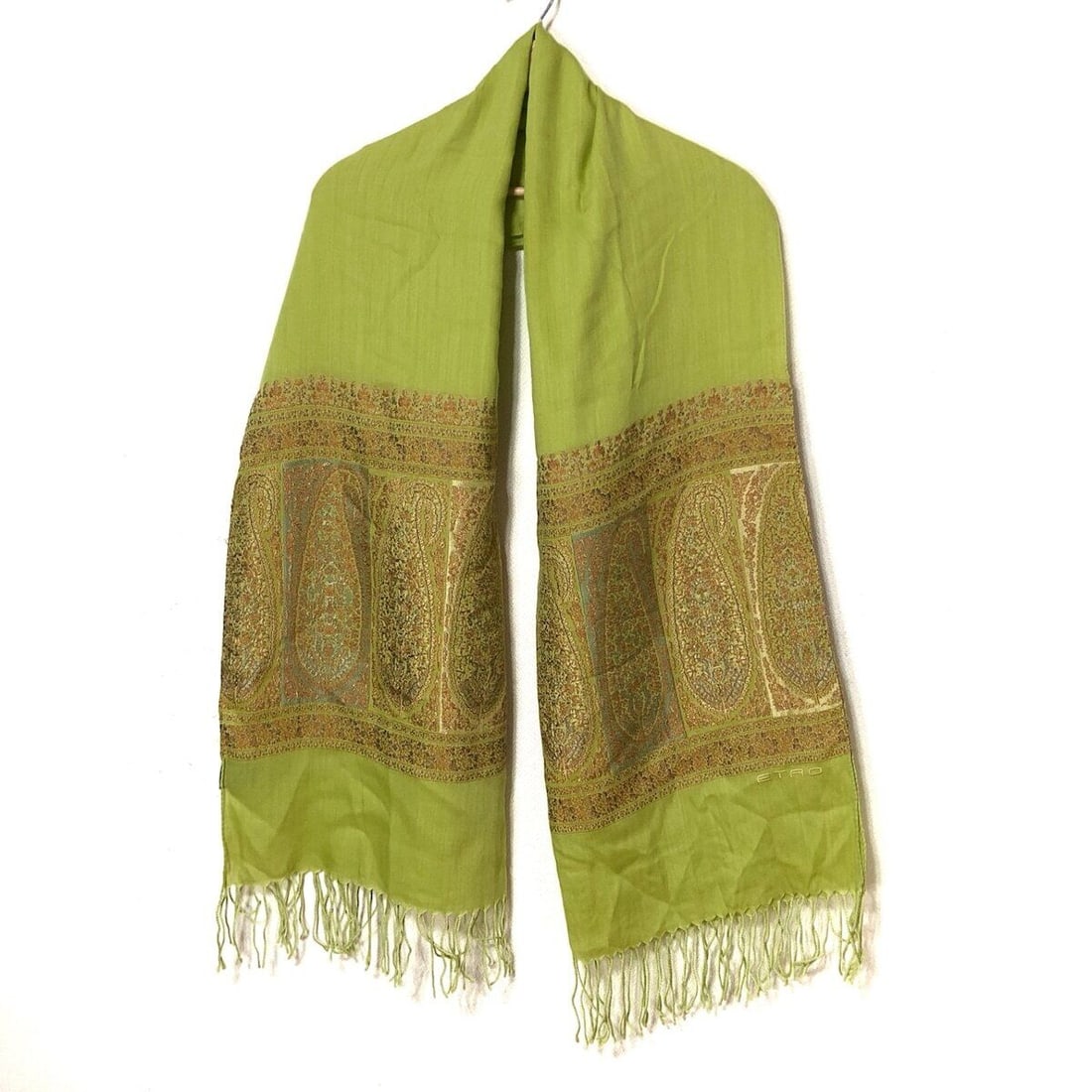 Auth ETRO - Light Green Brown: Auth ETRO - Light Green Brown Multi Wool Polyester Cotton Silk Scarf Condition: Pre-owned Brand: ETRO Style: Scarf Color: Light Green, Brown, Multi Material: Wool, Polyester, Cotton, Silk Accessor