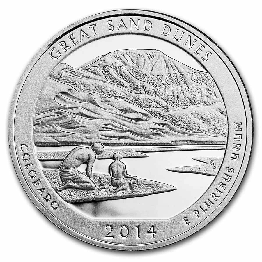 2014-S ATB Quarter Great Sand Dunes: 2014-S ATB Quarter Great Sand Dunes Proof (Silver) SKU no: RBJ268650 Year: 2014 Grade: Gem Proof Grade Service: None Denomination: 25 Cents Mint Mark: S - San Francisco Metal Content: 0.1